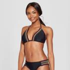 Women's Smocked Triangle Bikini Top - Mossimo Black D/dd Cup