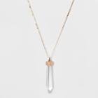 Semi Precious Shard Pendant Necklace - Universal Thread White Crystal, Women's