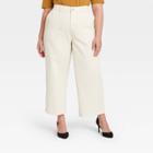 Women's Plus Size High-rise Regular Fit Wide Leg Pants - Who What Wear Cream