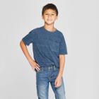 Boys' Short Sleeve Heathered T-shirt - Cat & Jack Navy (blue)
