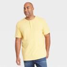 Men's Big & Tall Relaxed Fit Short Sleeve Henley T-shirt - Goodfellow & Co Yellow