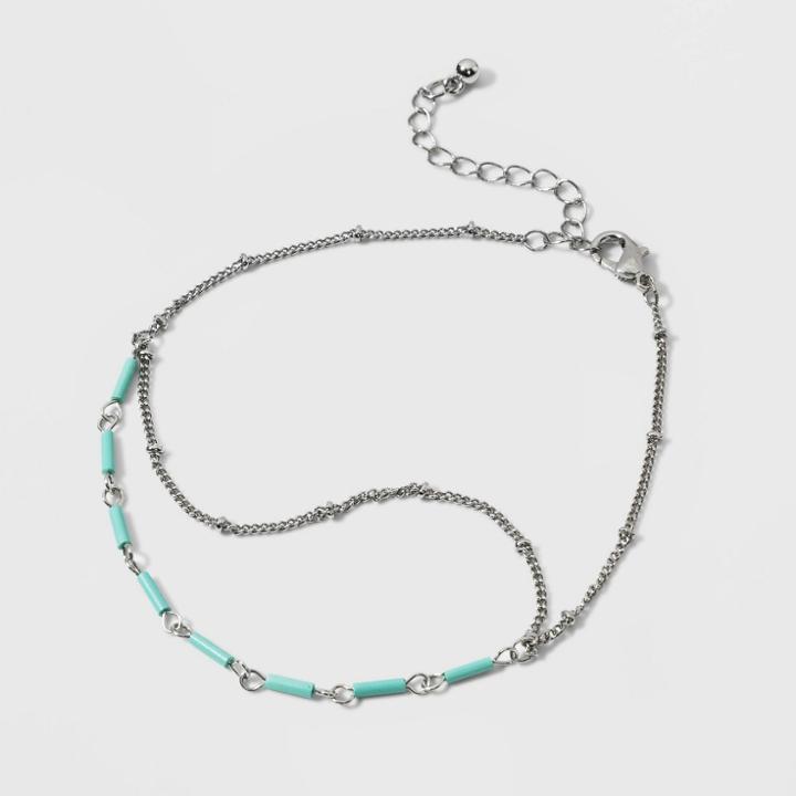 Tubular Beaded Multi Row Anklet - Wild Fable Dark