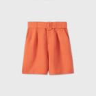 Women's Belted High-rise Shorts - A New Day Orange