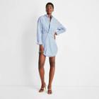Women's Striped Asymmetrical Long Sleeve Shirtdress - Future Collective With Kahlana Barfield Brown Blue
