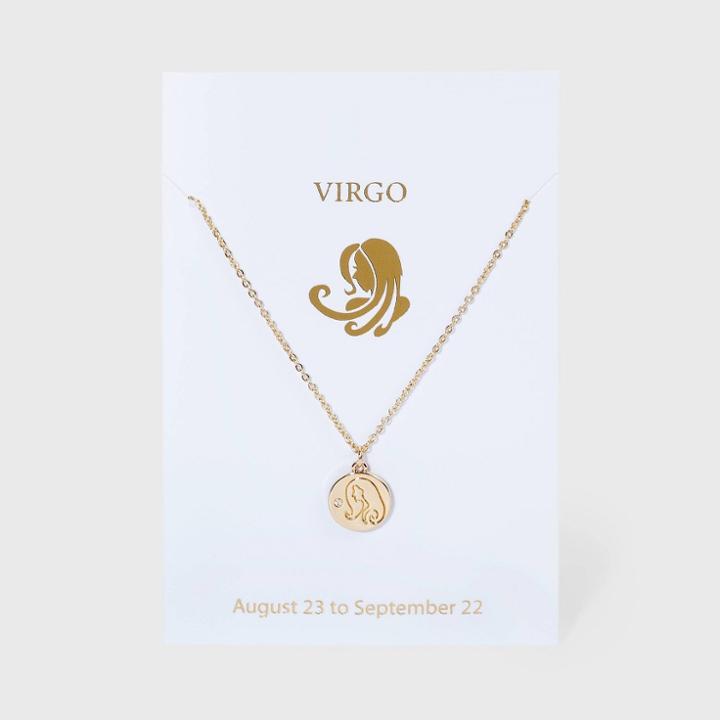 No Brand Virgo Charm Necklace - Gold