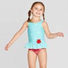 Toddler Girls' Star Tankini - Cat & Jack Aqua 2t, Girl's, Blue