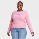 Women's Care Bears Plus Size Long Sleeve Baby T-shirt - Pink