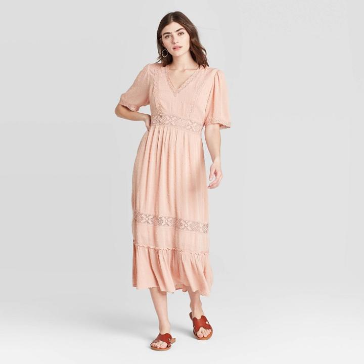Women's Short Sleeve Dress - Knox Rose Blush Pink