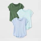 Toddler Girls' 3pk Short Sleeve T-shirt - Cat & Jack Light Blue/mint/army Green