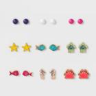 Girls' 9pc Ocean Theme Earrings - Cat & Jack,