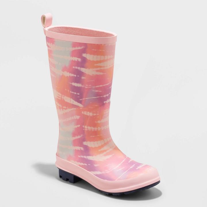 Girls' Alina Tie-dye Rain Boots - Cat & Jack Pink