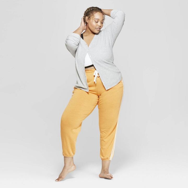 Women's Plus Size Lounge Jogger Pants - Colsie Yellow