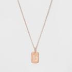 Sterling Silver Initial B Cubic Zirconia Necklace - A New Day Rose Gold, Rose Gold - B