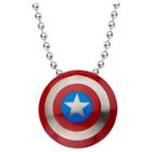 Women's Marvel Captain America Shield Logo Stainless Steel Small Pendant With Chain