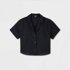Women's Short Sleeve Button-down Shirt - Wild Fable Black S, Women's,