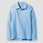 Boys' Long Sleeve Interlock Uniform Polo Shirt - Cat & Jack Blue