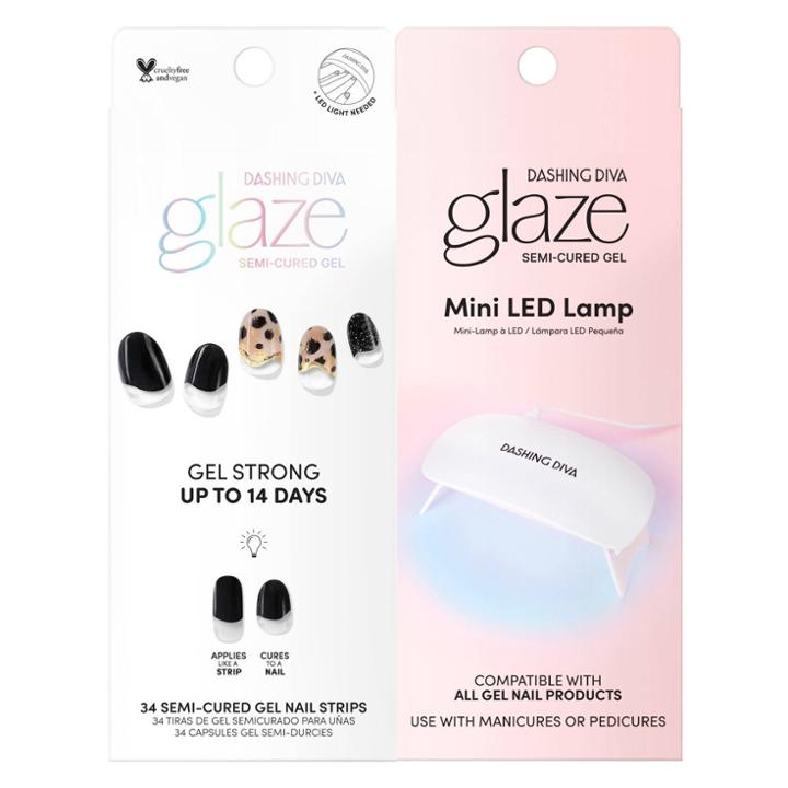 Dashing Diva Glaze Art Studio Mani Bundle - Cheetah Drip And Mini Led