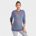 Mama Elf Baby Elf Graphic Maternity Sweatshirt - Isabel Maternity By Ingrid & Isabel Navy