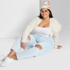 Women's Plus Size Super-high Rise Distressed Mom Jeans - Wild Fable