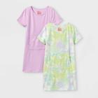 Girls' Adaptive Abdominal Access 2pk Knit Short Sleeve Dress - Cat & Jack Light Purple