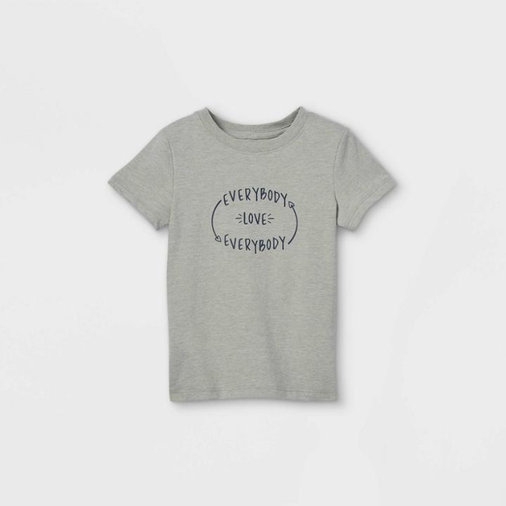 Toddler Boys' 'everybody Love Everybody' Graphic Short Sleeve T-shirt - Cat & Jack Medium Heather Gray