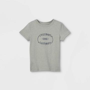 Toddler Boys' 'everybody Love Everybody' Graphic Short Sleeve T-shirt - Cat & Jack Medium Heather Gray