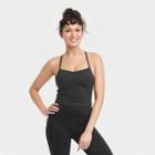 Women's Flex Shirred Cropped Tank Top - All In Motion Black