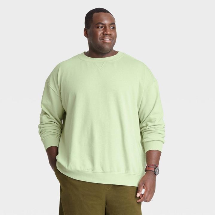 Men's Big & Tall Standard Fit Crewneck Pullover Sweatshirt - Goodfellow & Co