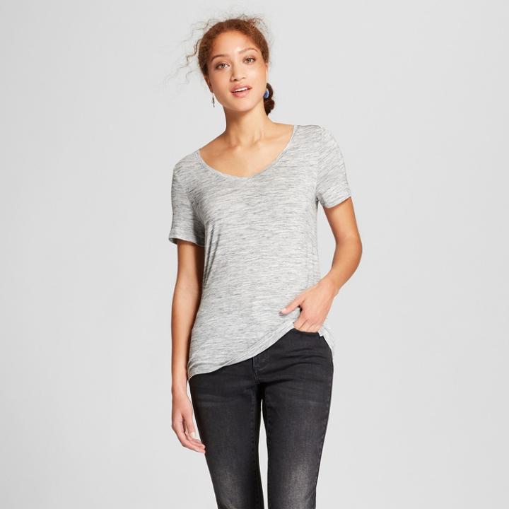 Women's Any Day Heathered Short Sleeve V-neck T-shirt - A New Day Gray