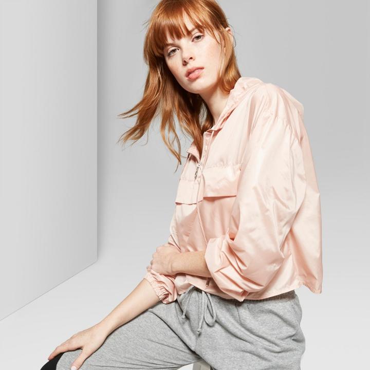 Women's Long Sleeve Half-zip Windbreaker Jacket - Wild Fable