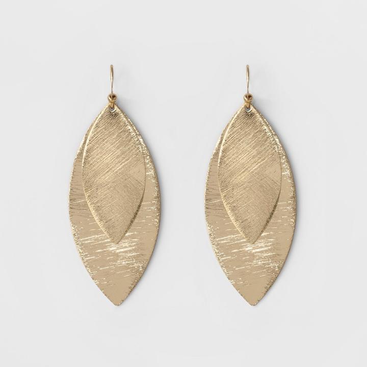 Women's Medium And Large Oval Drop Earrings - A New Day Gold