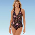 Women's Slimming Control Cross Back One Piece Swimsuit - Dreamsuit By Miracle Brands 8, Women's, Purple