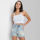 Women's High-rise Patchwork Mom Jean Shorts - Wild Fable