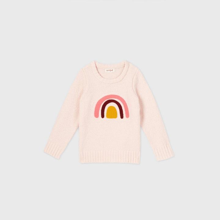 Toddler Girls' Rainbow Pullover Sweater - Cat & Jack Pink