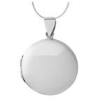 Women's Journee Collection Round Locket Pendant Necklace In Sterling Silver -