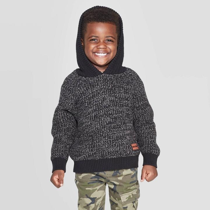 Toddler Boys' Sweater Hoodie - Art Class Dark Gray 12m, Toddler Boy's