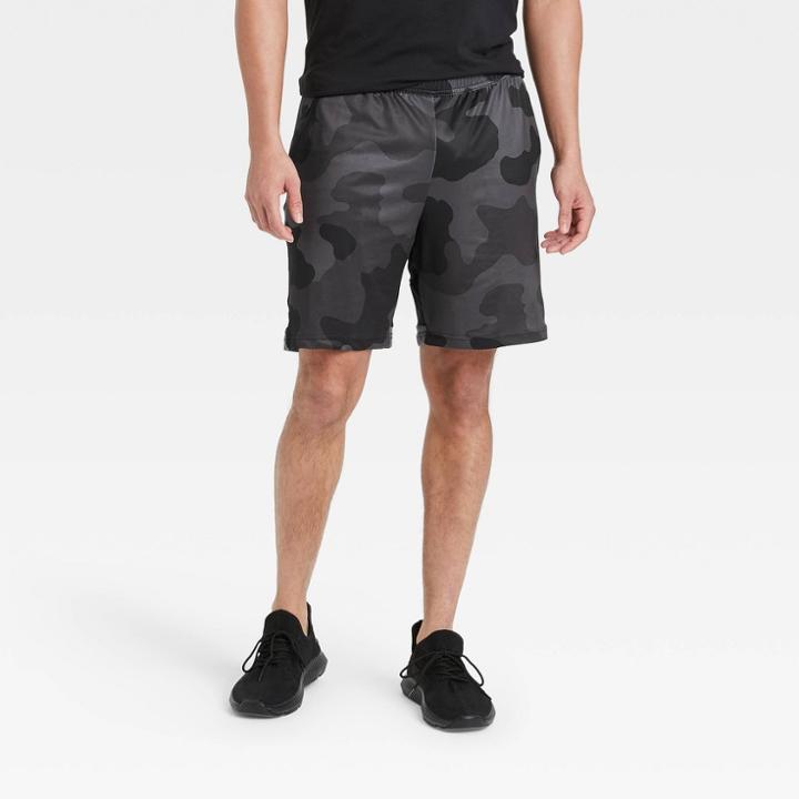 Men's Camo Print Training Shorts - All In Motion Black