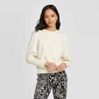 Women's Crewneck Edwardrian Sweatshirt - Who What Wear Cream Xs, Women's, Ivory