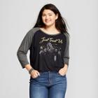 Women's Star Wars Plus Size Short Sleeve Just Trust Us Raglan Graphic T-shirt (juniors') Charcoal