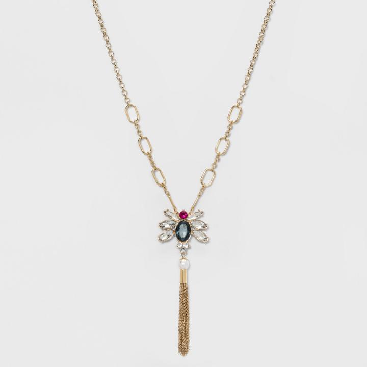 Links, Bug, Pearl, And Chain Tassel Long Necklace - A New Day,