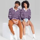 Long Sleeve Oversized Rugby Polo T-shirt - Wild Fable Purple