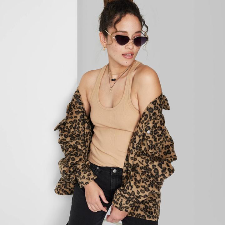 Women's Ribbed Tank Top - Wild Fable Camel Xxs