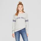 Women's Good Vibes Graphic Sweatshirt - Grayson Threads (juniors') Heather Gray