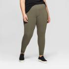 Women's Plus Size Ankle Length Leggings - Ava & Viv Olive (green) X