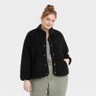 Women's Plus Size Faux Fur Sherpa Jacket - Universal Thread Black