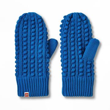 Adult Textured Sweater Knit Mittens - Lego Collection X Target Blue