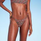 Women's Adjustable Coverage High Leg Bikini Bottom - Wild Fable Multi Floral Print X, Black/pink/green