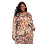 Women's Plus Size Floral Button Front Blouse - La Ligne X Target Brown