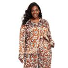 Women's Plus Size Floral Button Front Blouse - La Ligne X Target Brown