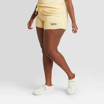 Women's Rugrats Plus Size Fleece Lounge Shorts - Yellow